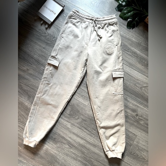 Gymshark legacy cargo joggers in washed stone brown 100% cotton size XS - Picture 6 of 11